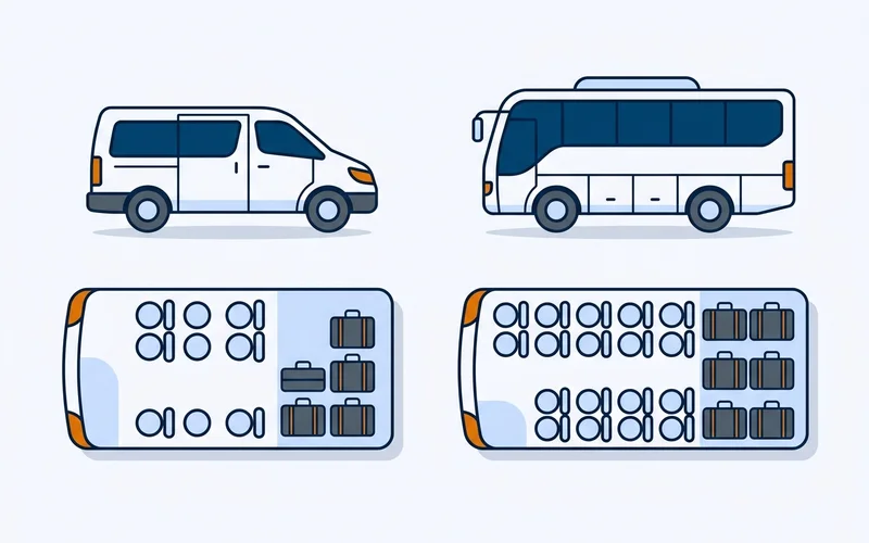 Van versus mini coach capacity comparison