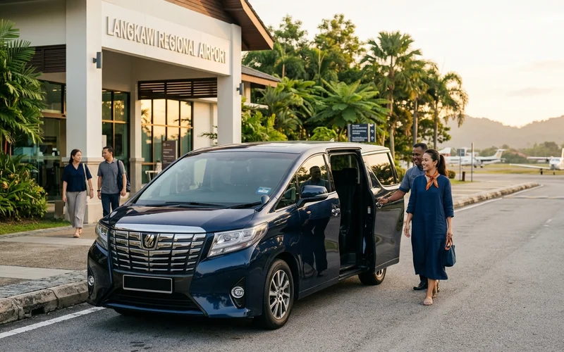 A private vehicle waiting at the Subang airport terminal kerb