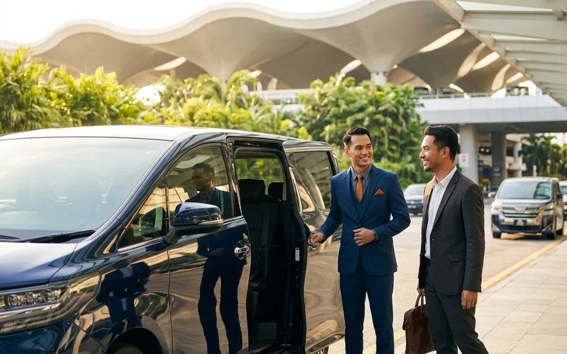 VIP airport pickup in a luxury MPV