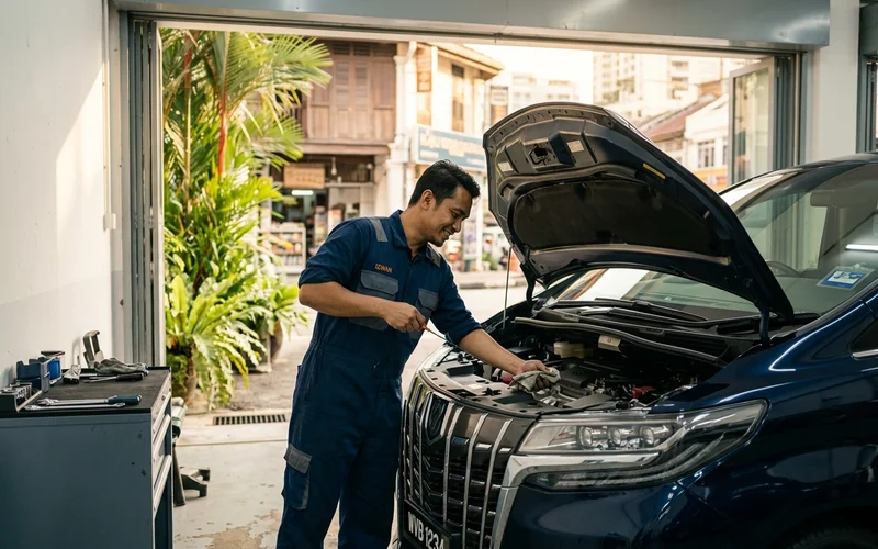 Routine servicing on a fleet vehicle