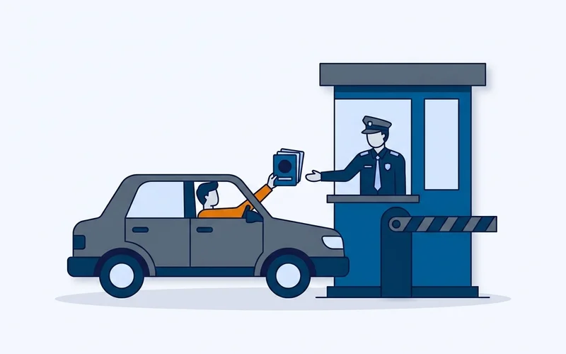Diagram of passport checks at the vehicle window