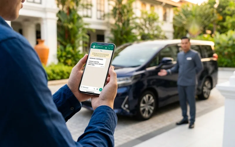 A fast WhatsApp booking confirmation for an urgent ride