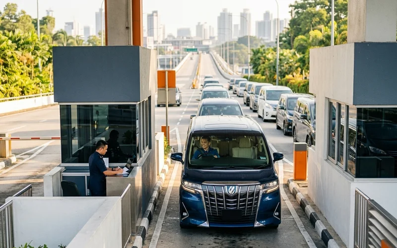 Vehicle lanes at the Woodlands Causeway checkpoint