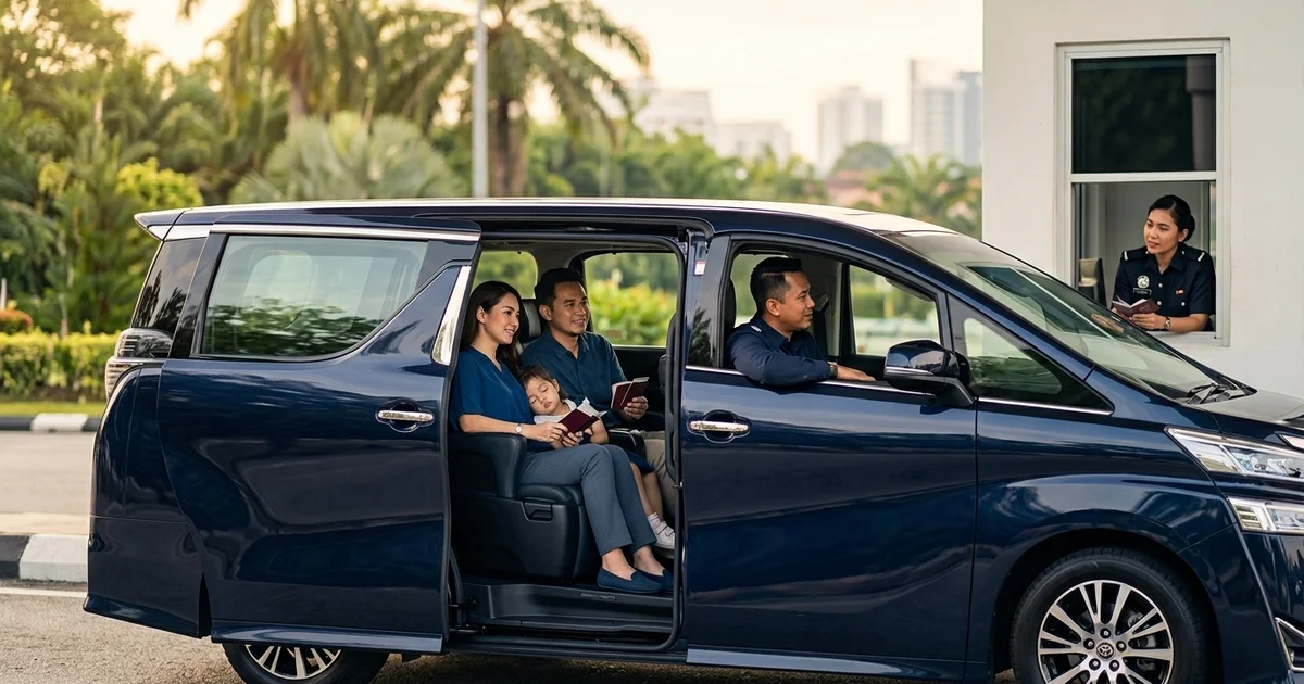 Passengers seated in the vehicle during immigration clearance