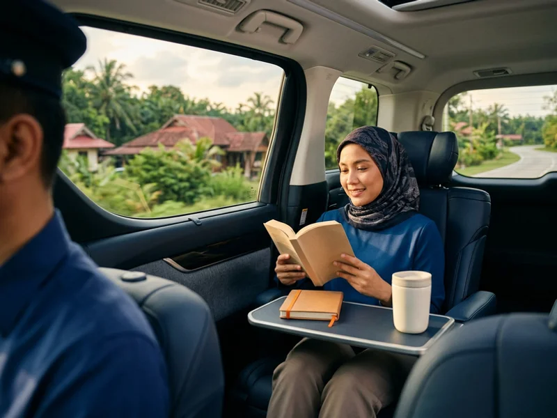 Passenger relaxing on a long-distance interstate transfer