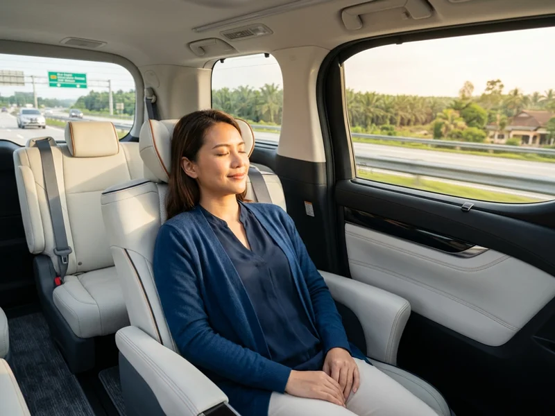 Passenger resting on the drive from KLIA into Kuala Lumpur