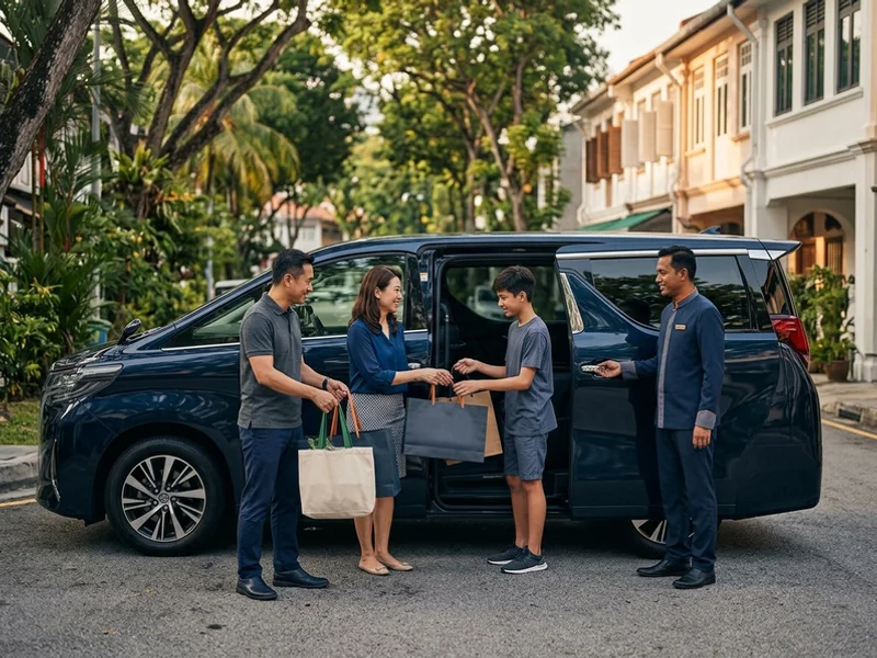 Family using a chauffeured MPV for a day of errands