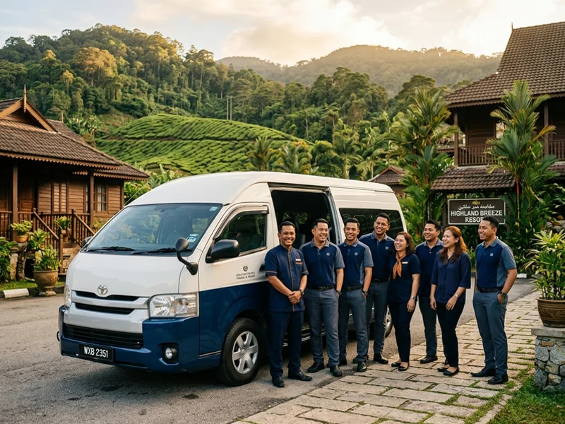 Corporate retreat transport to a highland resort
