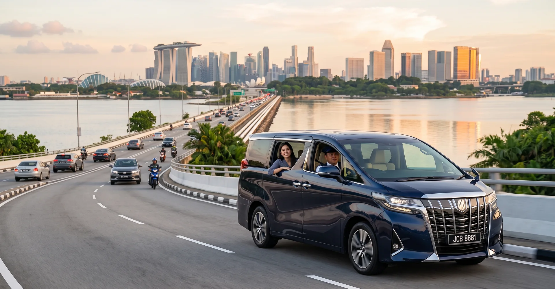 MyTranslane vehicle crossing the Johor-Singapore Causeway